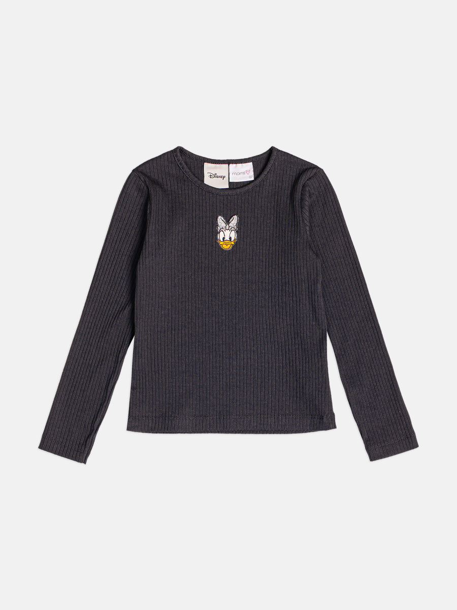 Blusa Infantil Momi Inverno Manga Longa Preta Daisy Disney