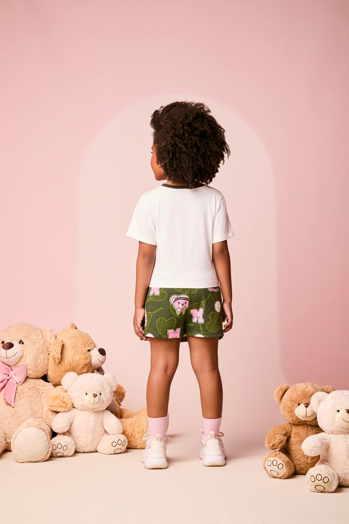 Conjunto Infantil Momi Inverno Shorts Saia Verde e Blusa Manga Curta Champion