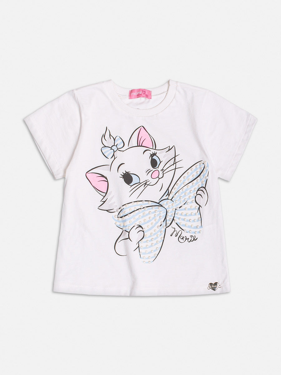 Blusa Infantil Momi Verão Gatinha Marie Disney