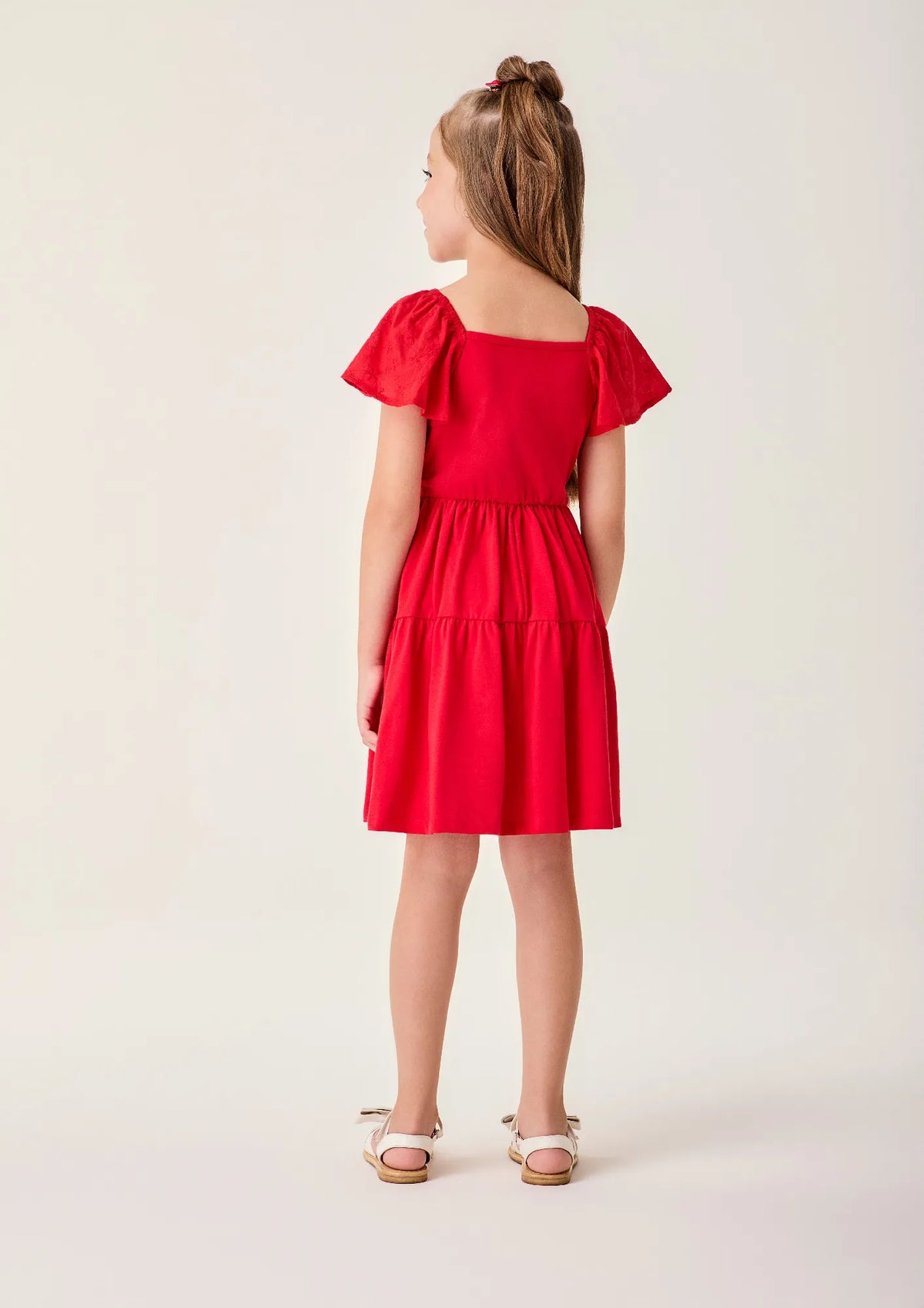 Vestido Infantil Bimbi Vermelho Lacinho