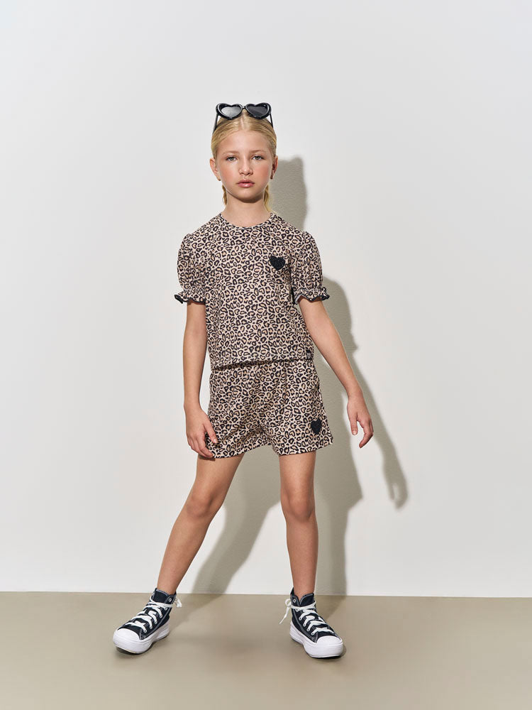Conjunto Infantil Belime Verão com Shorts e Blusa Oncinha