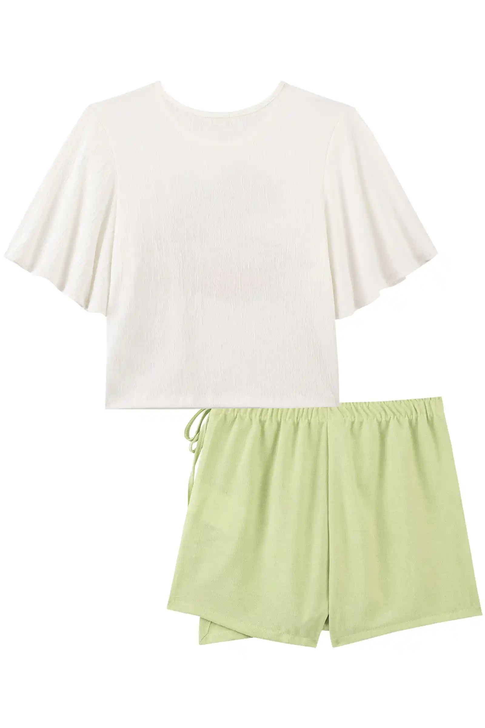 Conjunto Infantil Kukiê Inverno com Shorts Saia Verde e Blusa Maçãzinha