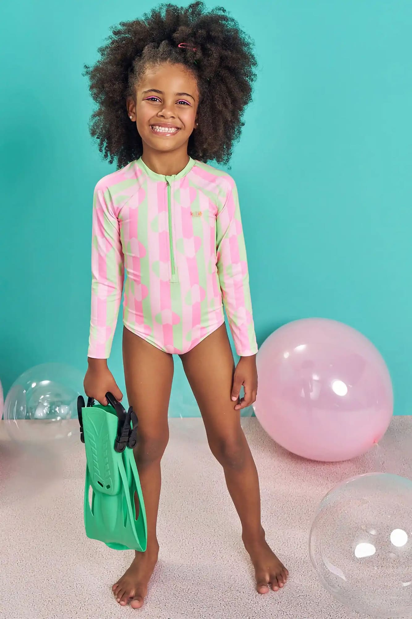Maiô Infantil Kukiê Verão Colorido Corações