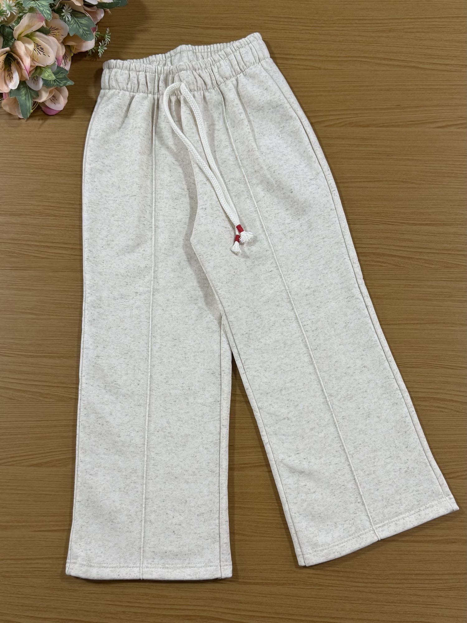 Conjunto Infantil Cinti Inverno Calça Wide Leg E Moletom Flanelado Coração