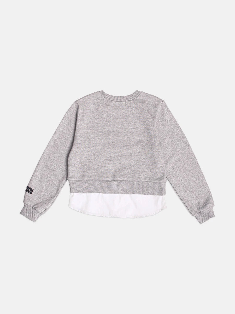 Moletom Infantil Momi Inverno sem Flanela Cinza Hello Kitty