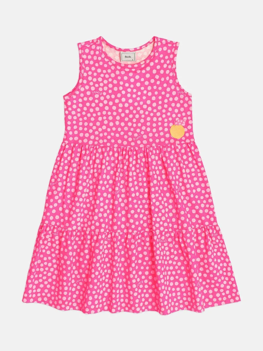 Vestido Infantil Bimbi Rosa Poá