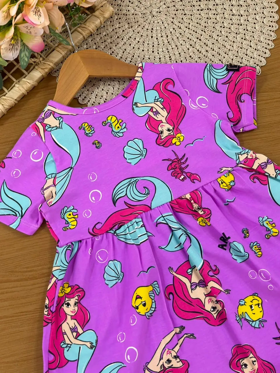 Vestido Infantil Bimbi Roxo Ariel Disney