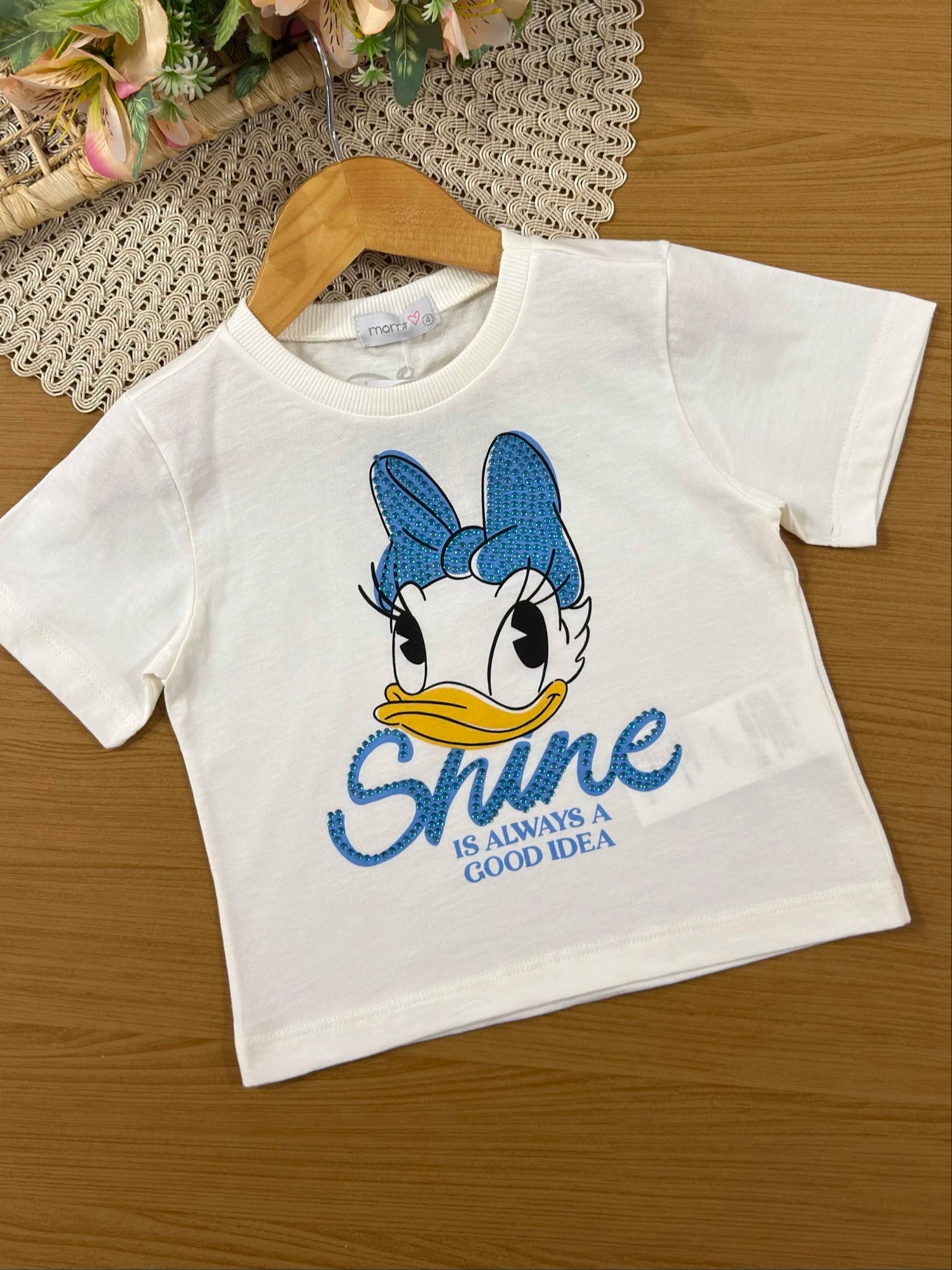 Conjunto Infantil Momi Inverno com Saia Azul e Blusa Manga Curta Margarida Disney
