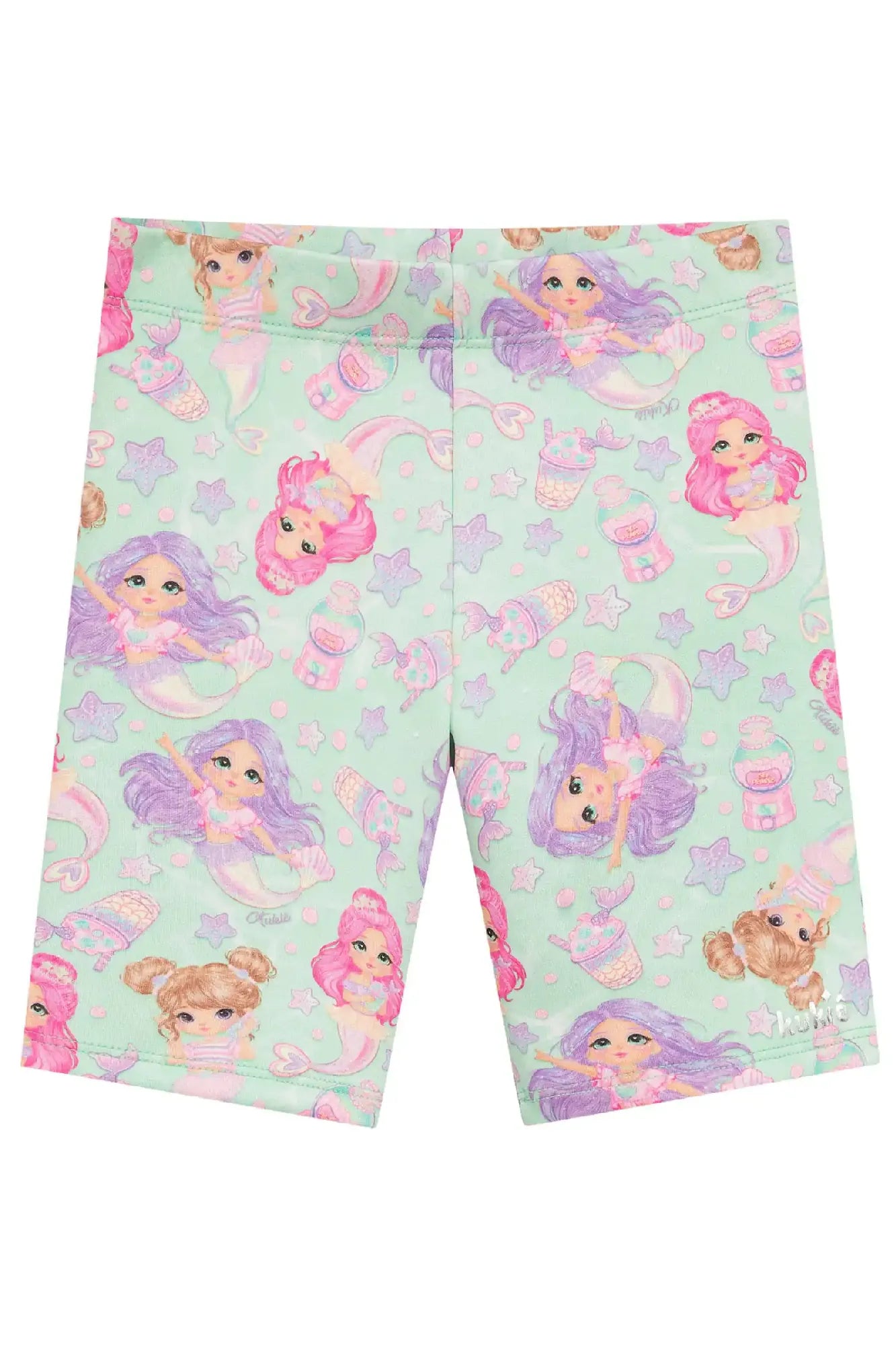 Shorts Ciclista Infantil Menina Kukiê Verde Sereia