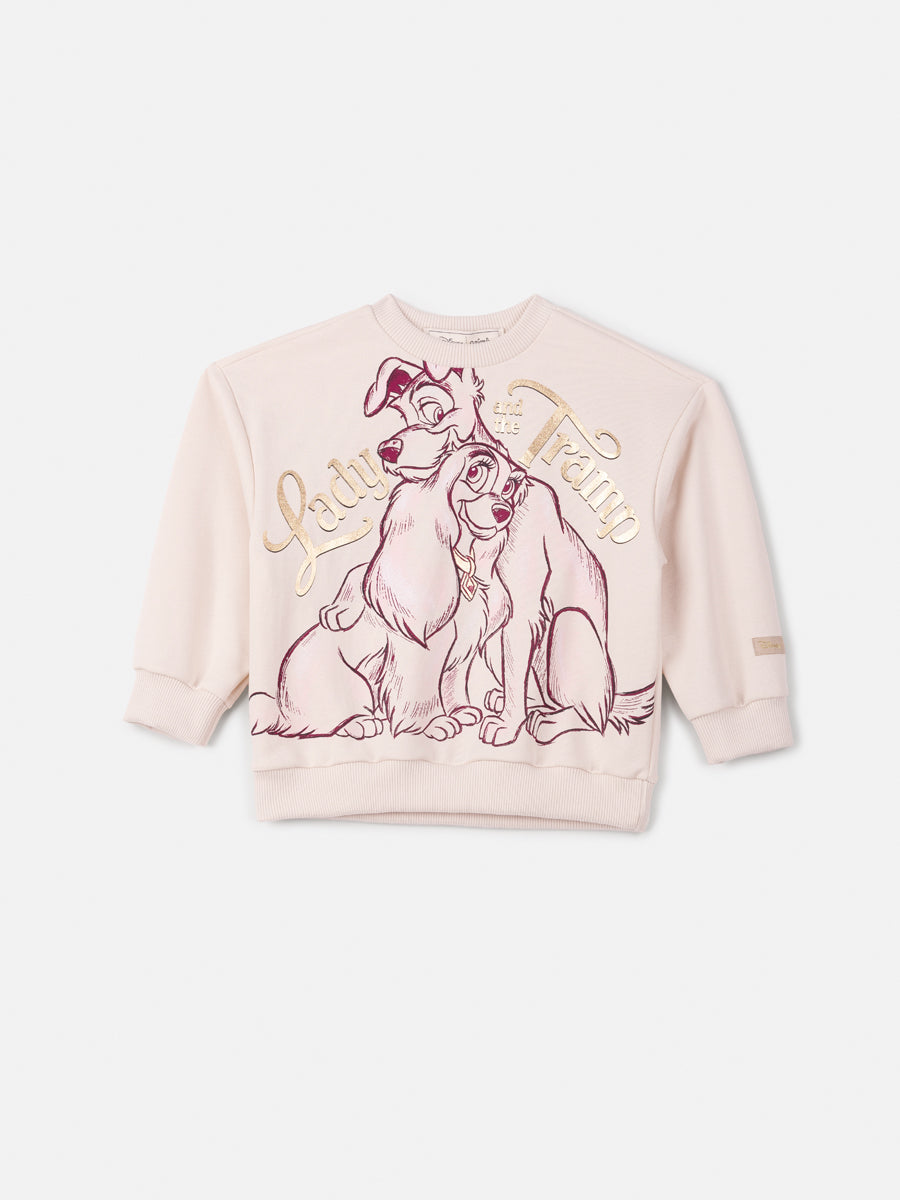 Casaco Infantil Animê Inverno Bege Dama e o Vagabundo Disney