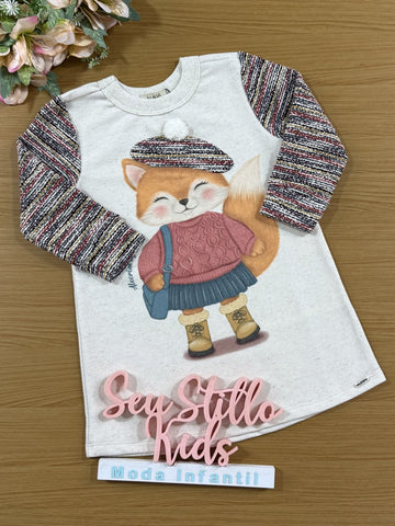 Vestido Infantil Kukie Inverno Raposa