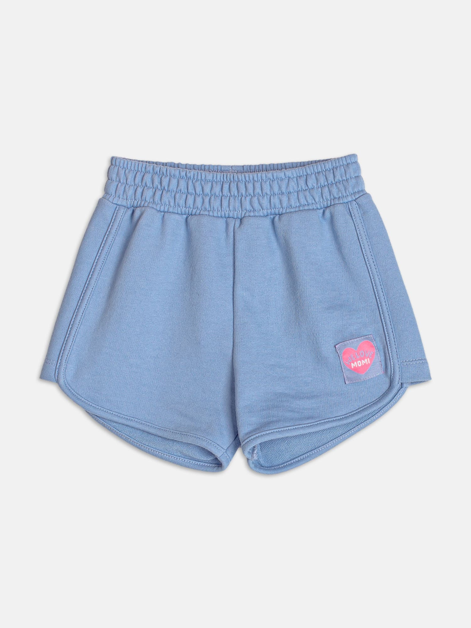 Conjunto Infantil Momi Verão com Shorts Azul e Blusa Branca Maçã do Amor