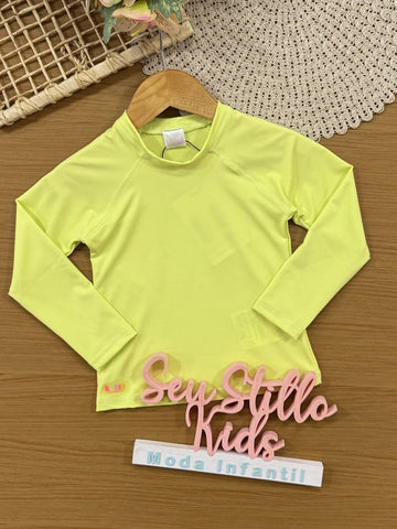 Blusa Infantil com Proteção Solar Kukiê Verão Amarelo