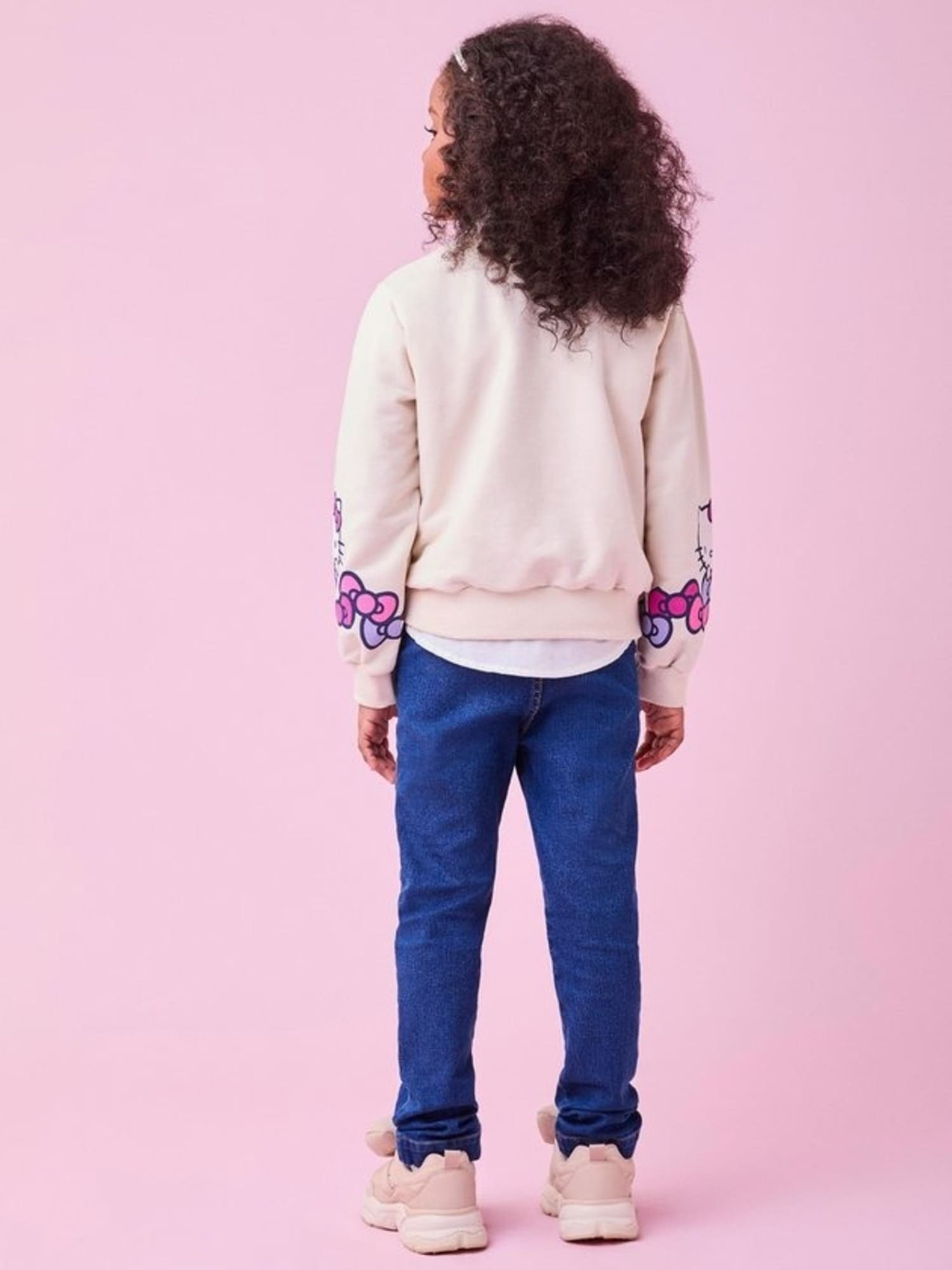 Casaco Infantil Momi Inverno Bege Hello Kitty com Strass