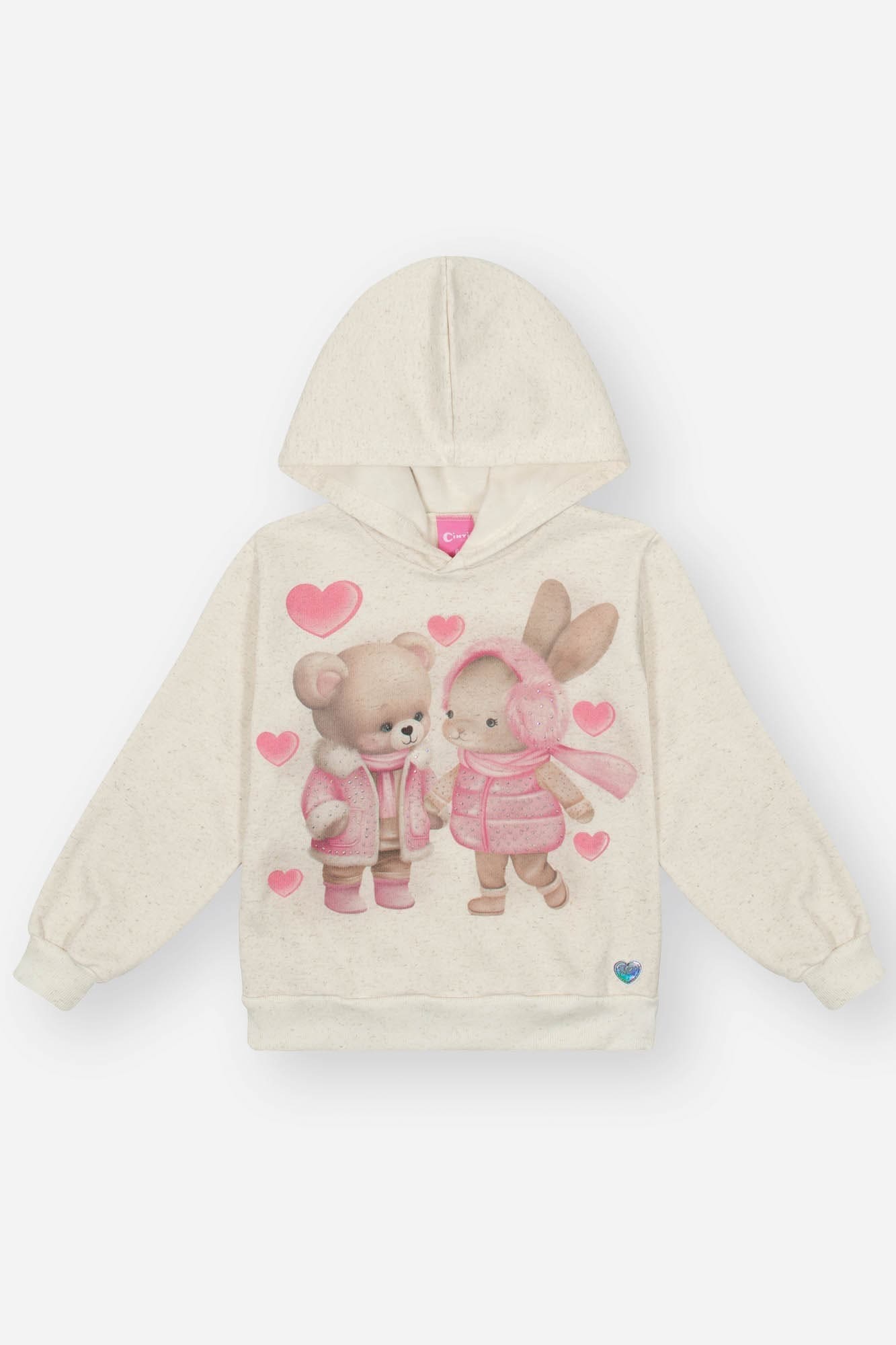 Conjunto Infantil Cinti Inverno Calça e Moletom Flanelado Love