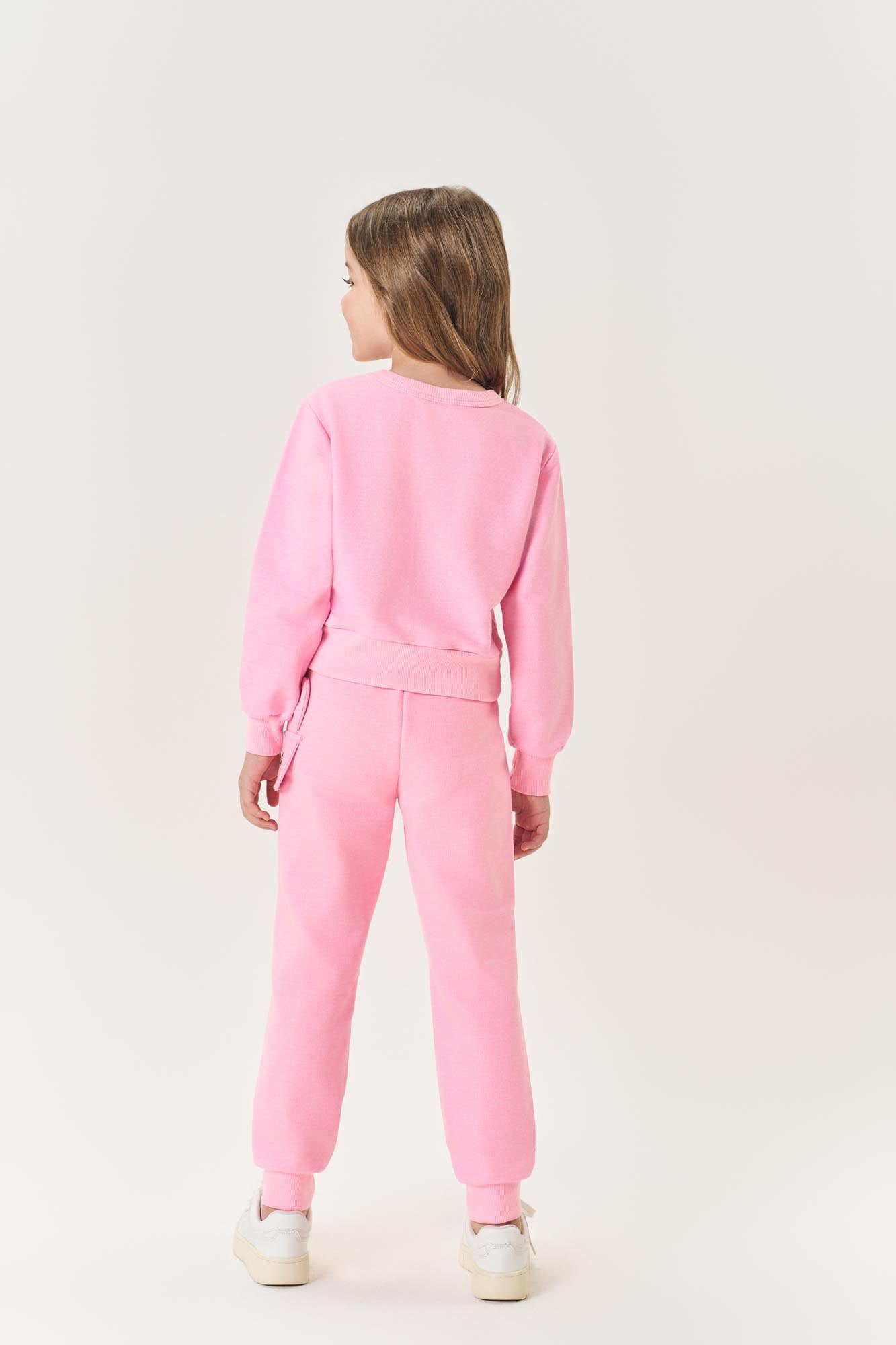 Conjunto Infantil Cinti Inverno com Calça e Casaco Rosa Coelhinha com Strass