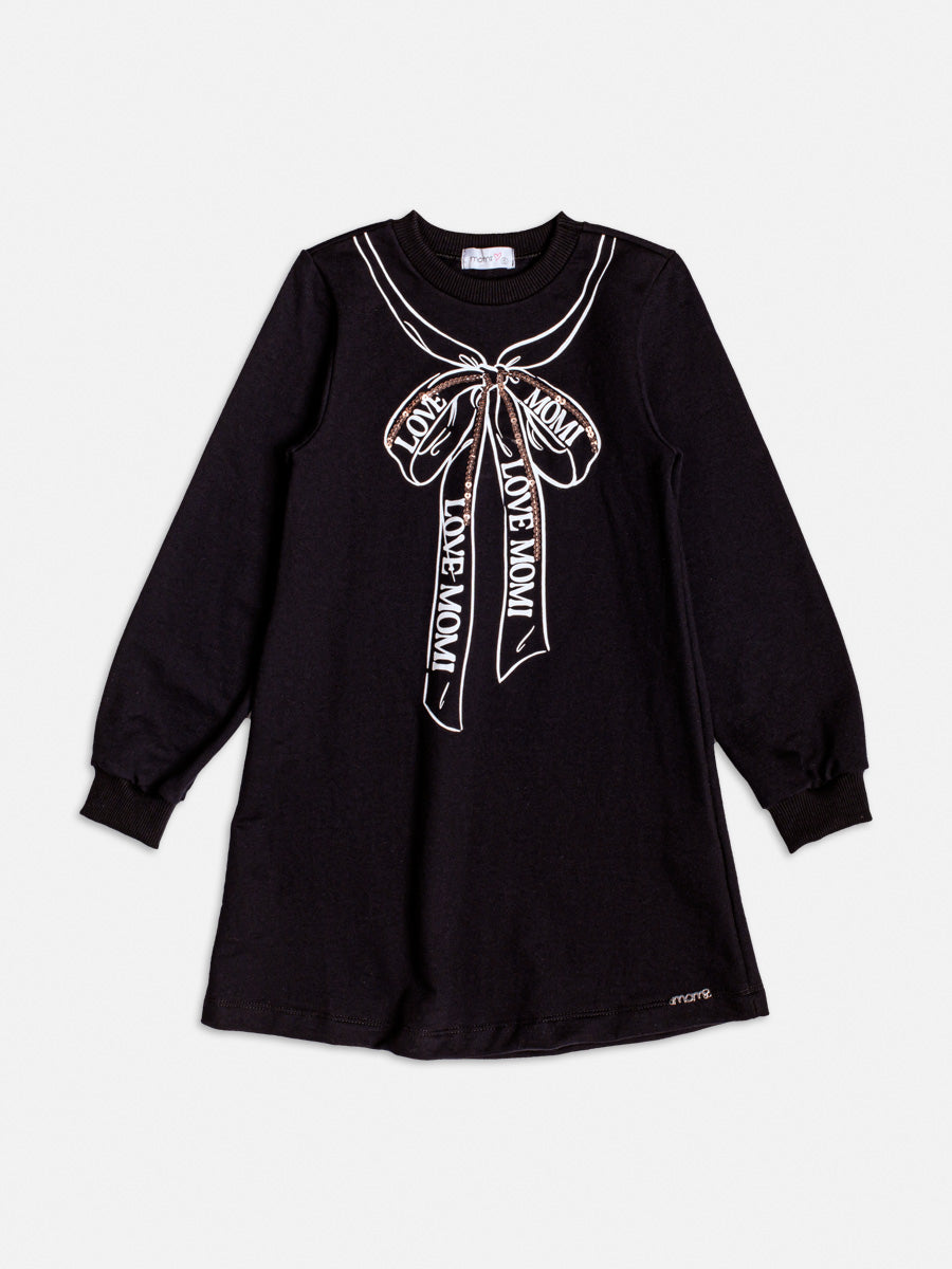 Vestido Infantil Momi Inverno Preto Love