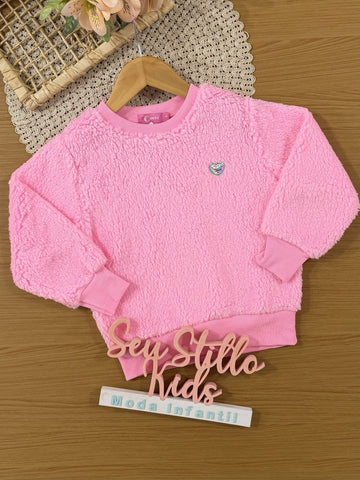 Casaco Infantil Cinti Inverno Rosa Peluciado