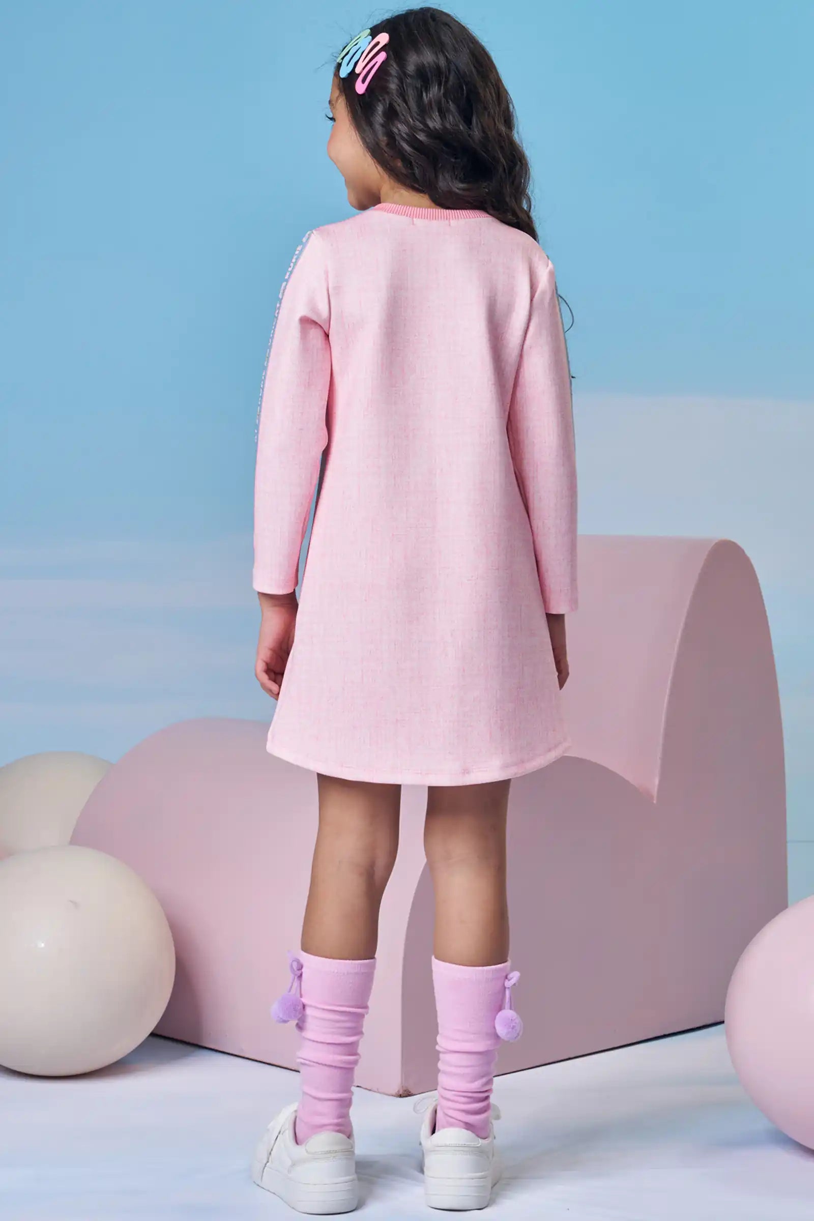 Vestido Infantil Kukiê Inverno Rosa Gatinha Fadinha