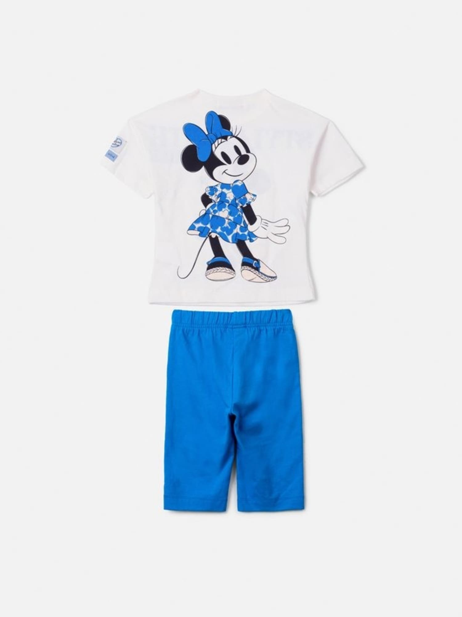 Conjunto Infantil Animê com Shorts Azul e Blusa Branca Minnie Disney