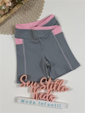Shorts Infantil Siri Kids Sport Sara Cinza 42649