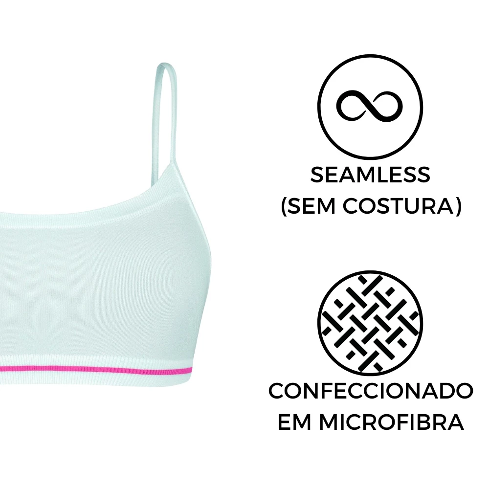 Top Infantil Sem Costura Lobinha Lupo Sem Bojo Branco