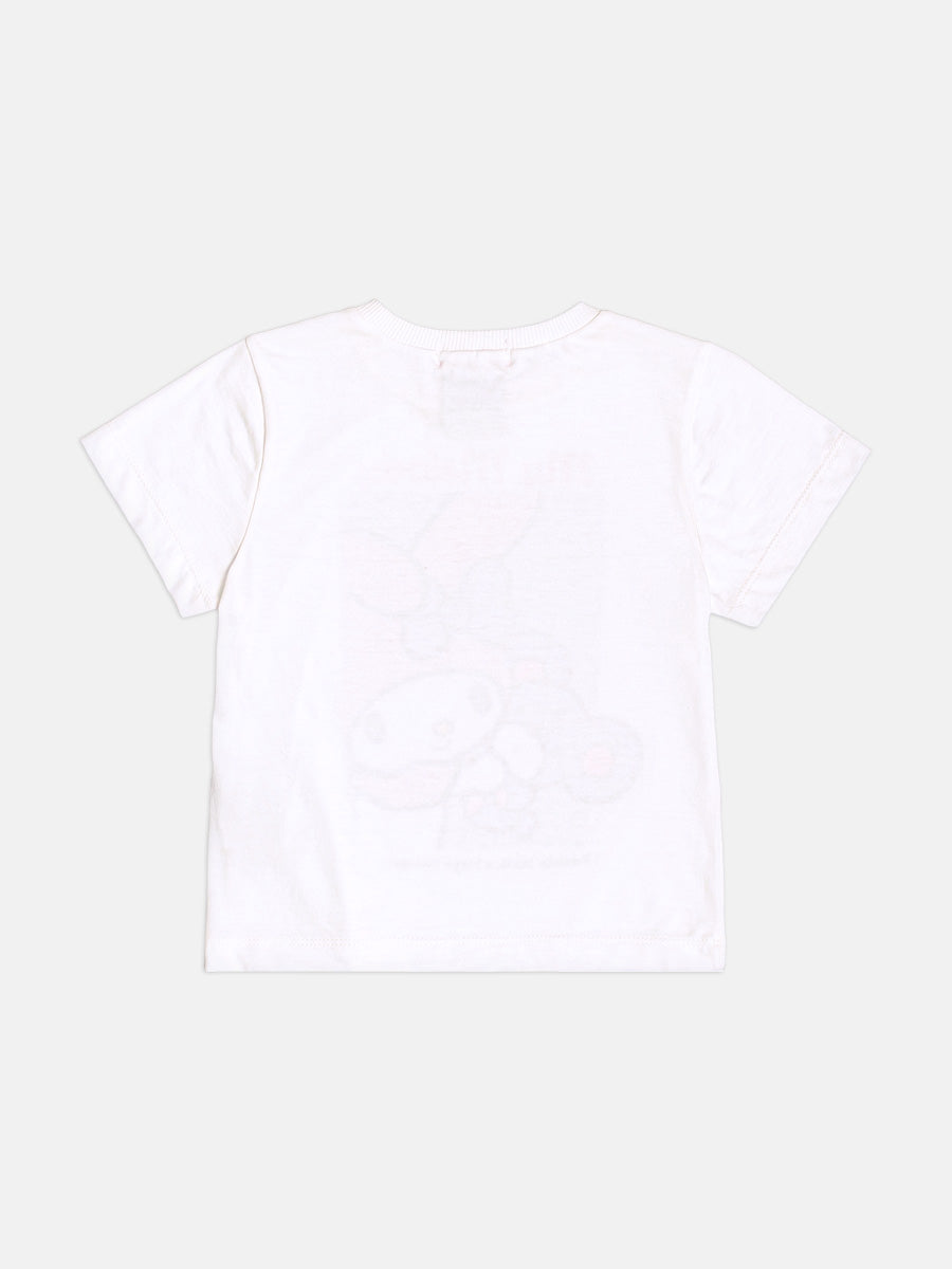 Blusa Infantil Momi Inverno Manga Curta Branca My Melody