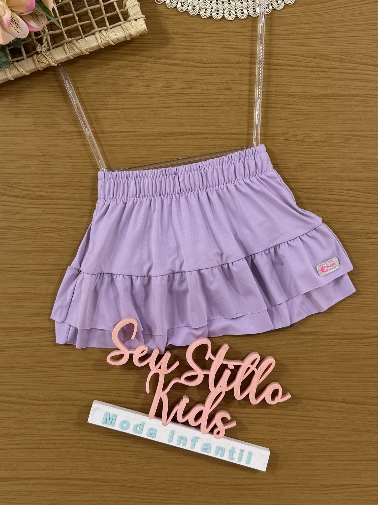 Saia infantil Cinti Verão Saída de Praia Lilás