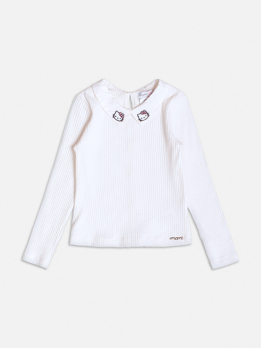 Blusa Infantil Momi Inverno Manga Longa Branca Hello Kitty