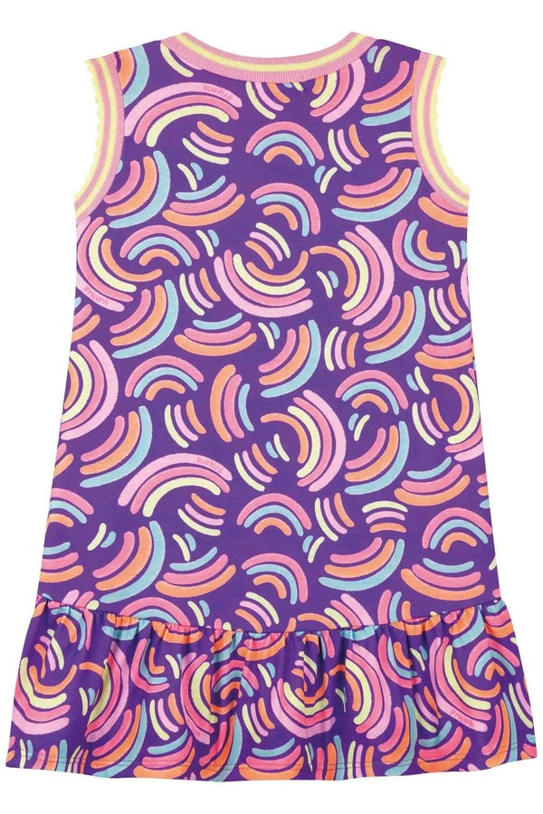 Vestido Infantil Kukiê Verão Roxo Arco-íris