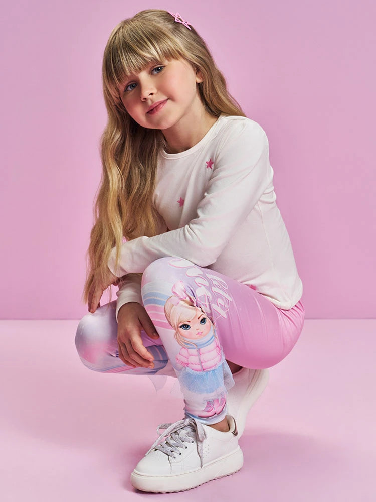 Calça Legging Infantil Cinti Inverno Flanelado Rosa Menininha Snow