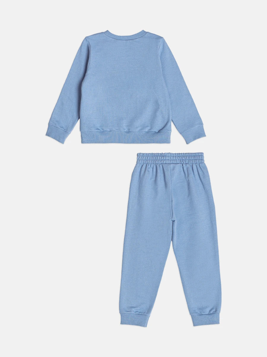 Conjunto Infantil Momi Inverno com Calça e Moletom sem Flanela Azul Stitch Disney