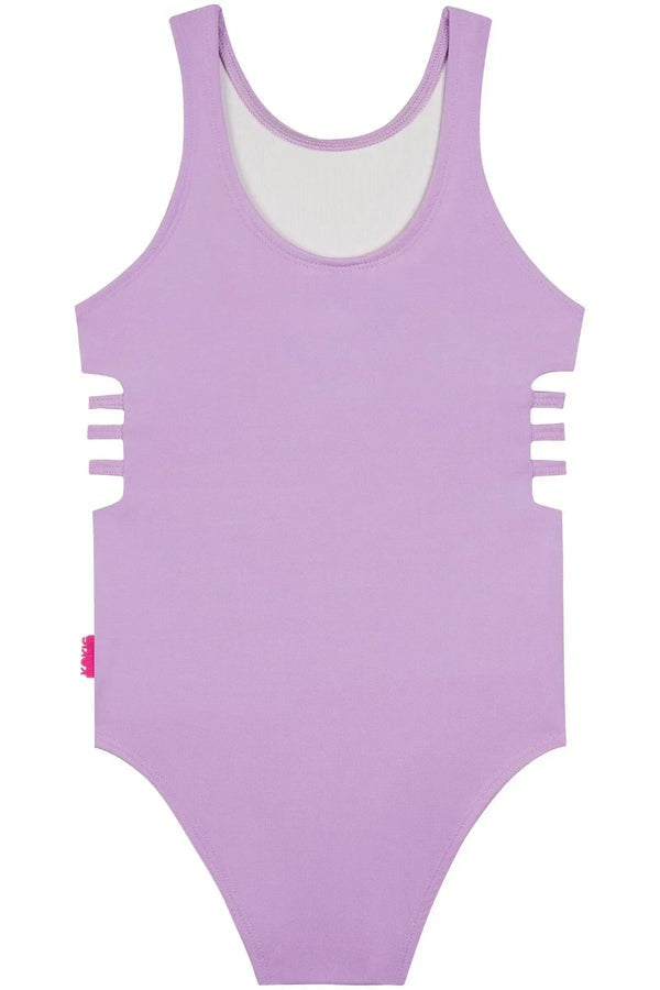 Maiô Infanil Kukiê Verão Lilás Florzinha com Paetê