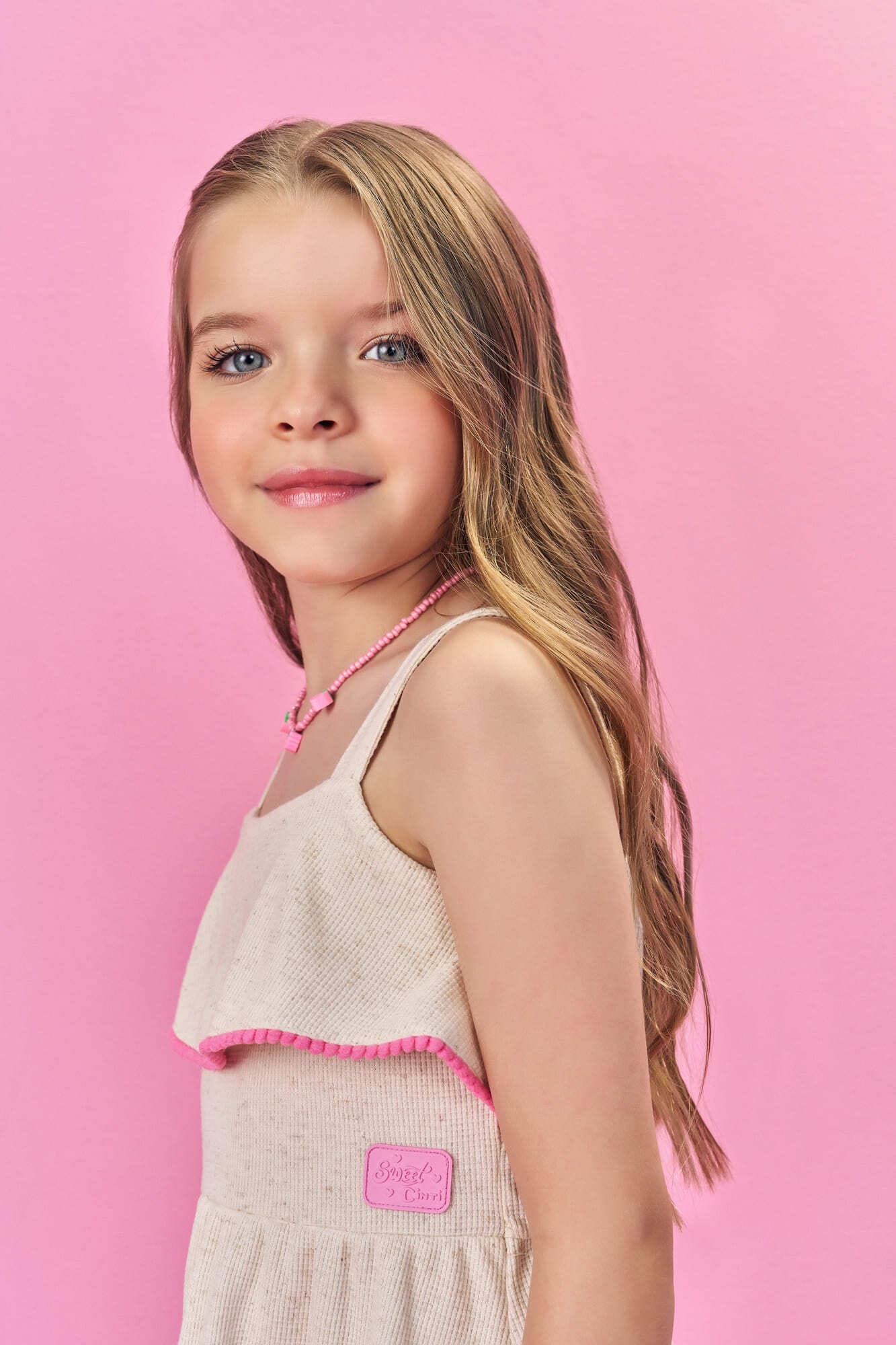 Vestido Infantil Cinti Verão Off White Donuts