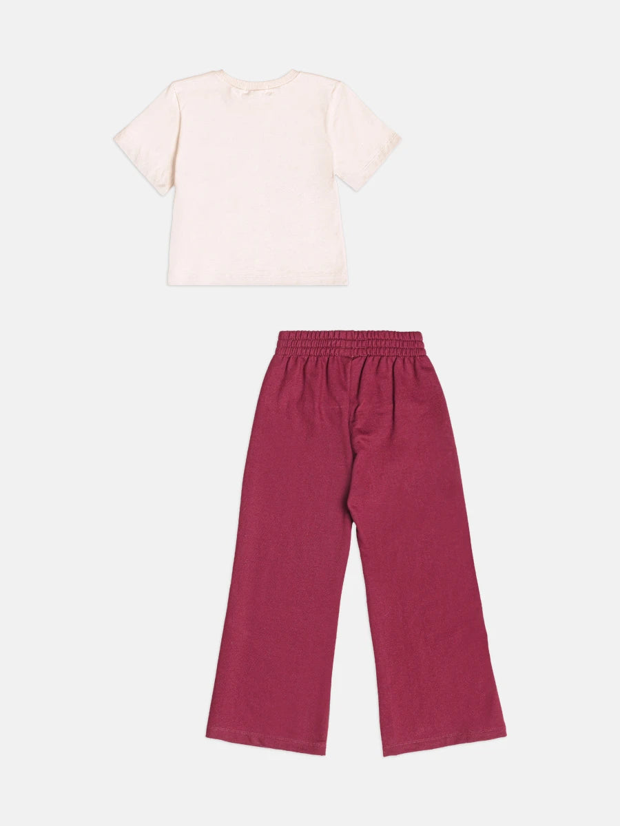 Conjunto Infantil Momi Inverno com Calça Vinho e Blusa Manga Curta Bear