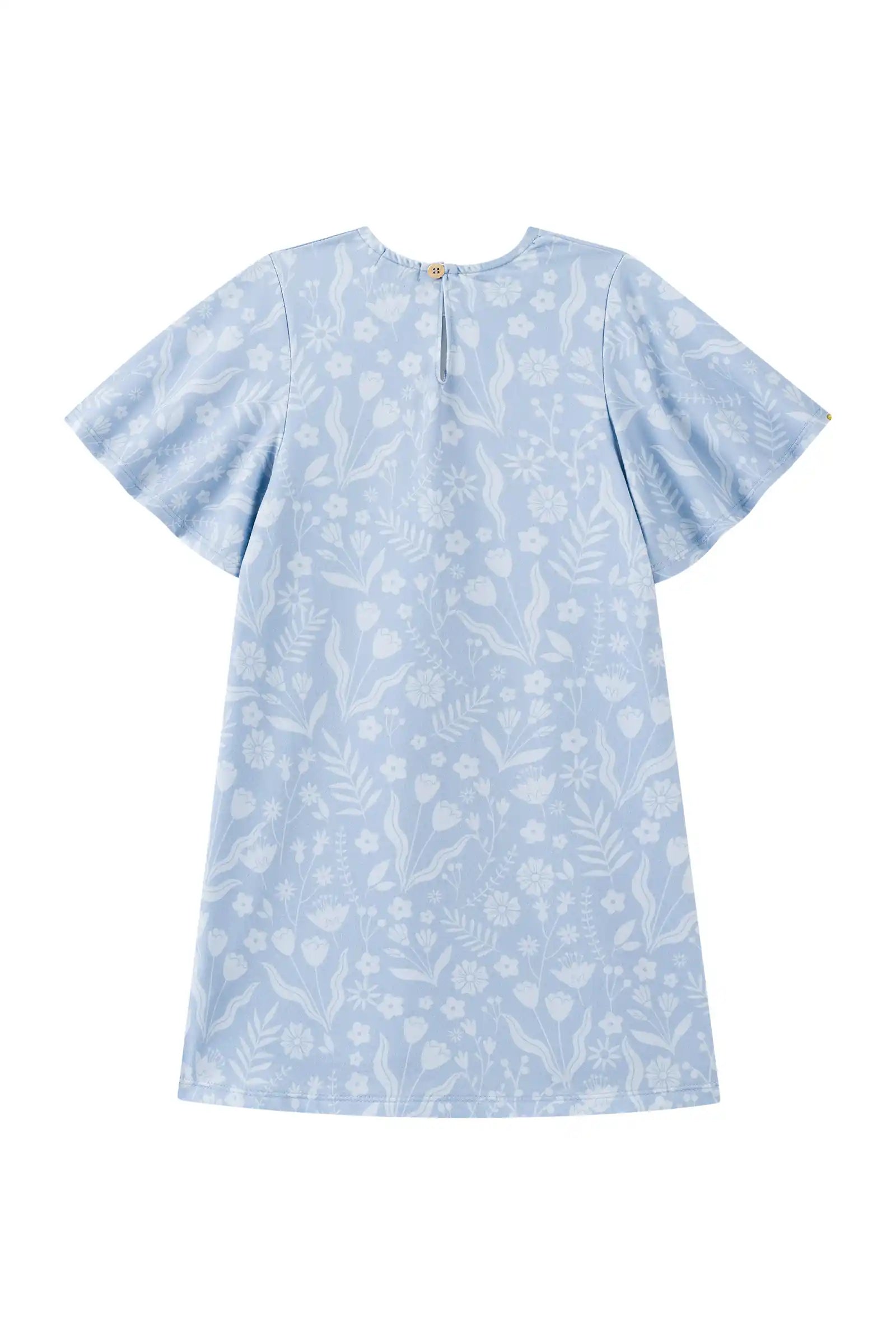 Vestido Infantil Kukiê Inverno Azul Raposinha