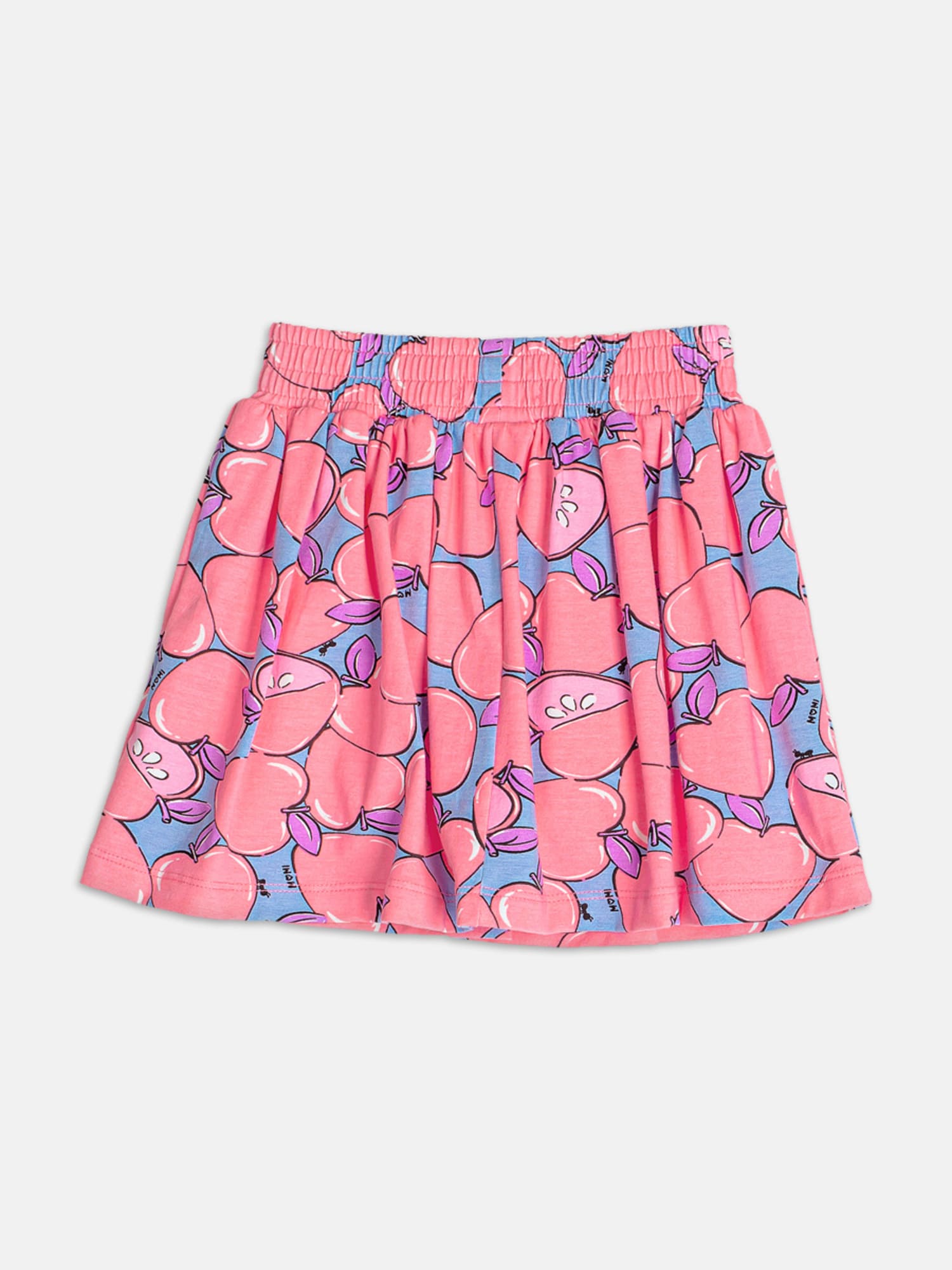 Conjunto Infantil Momi Verão com Saia Azul e Blusa Branca Frutinha