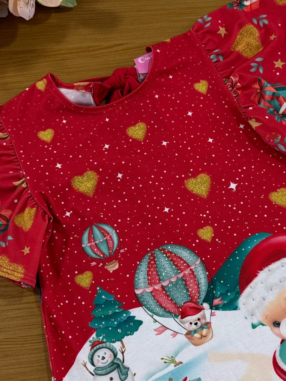 Vestido Infantil Cinti Verão Ursinho Natal