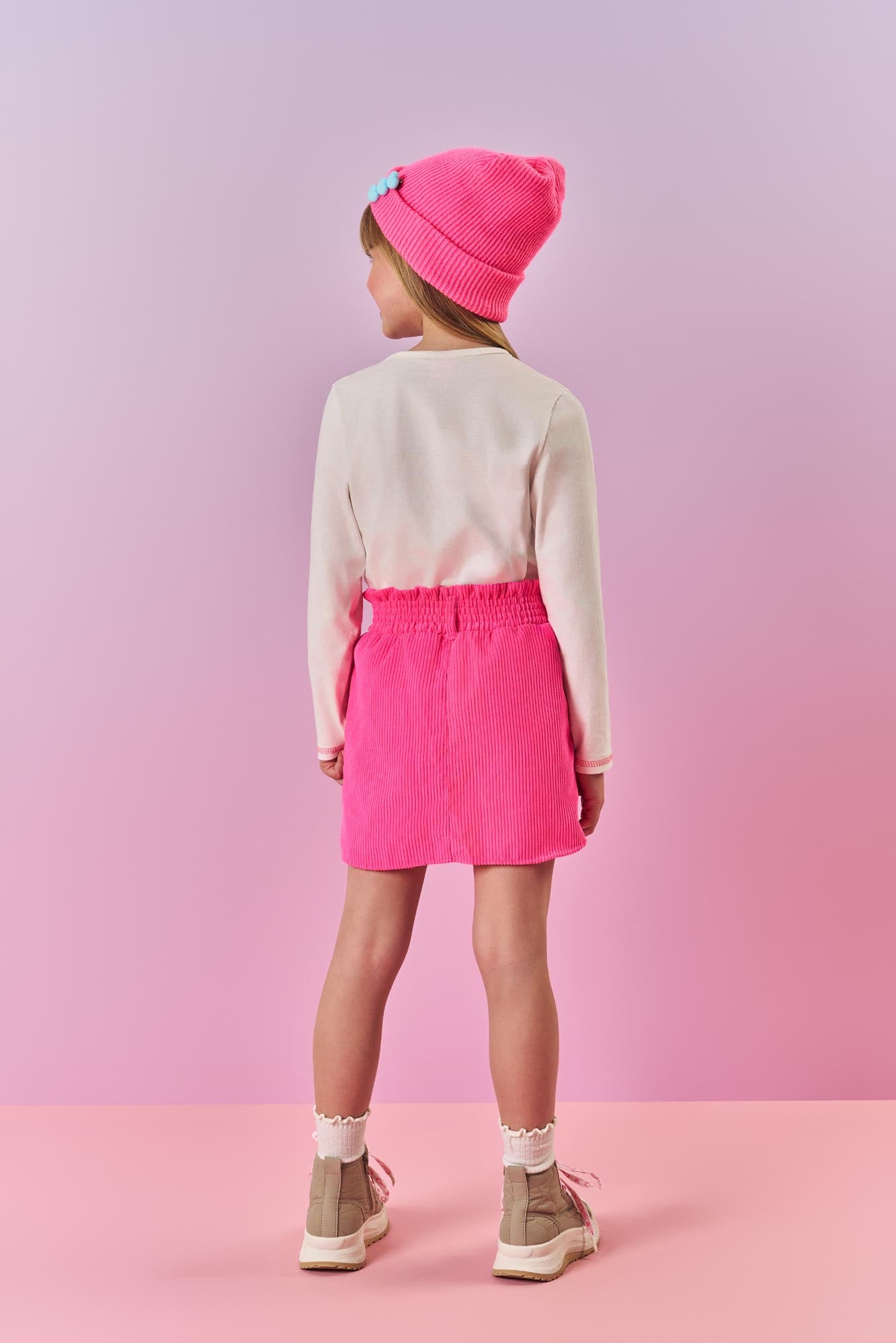 Conjunto Infantil Cinti Inverno Saia e Blusa Manga Longa Off White Unicórnio