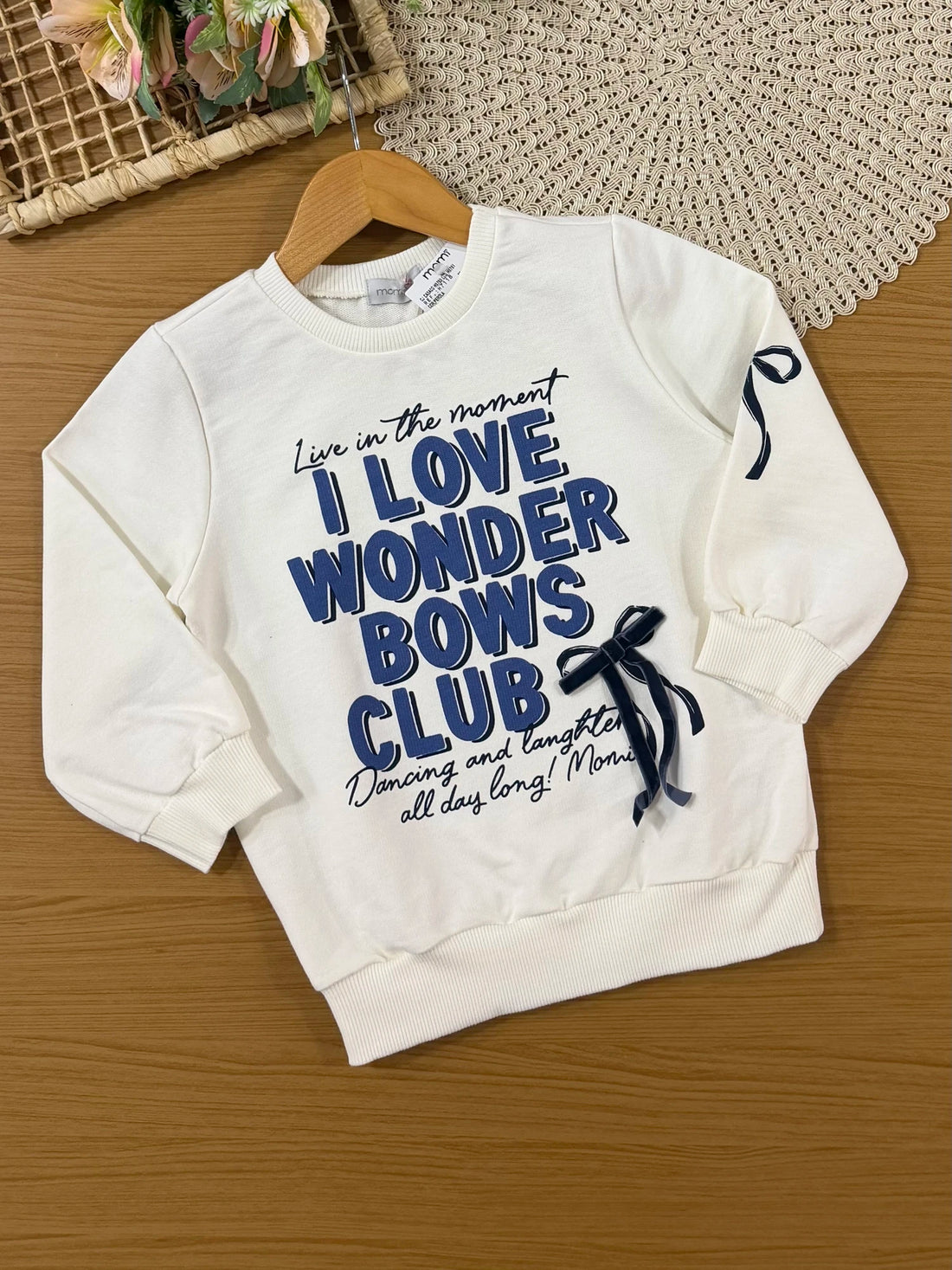 Conjunto Infantil Momi Inverno com Shorts Saia Azul e Blusa Manga Longa Girls Club