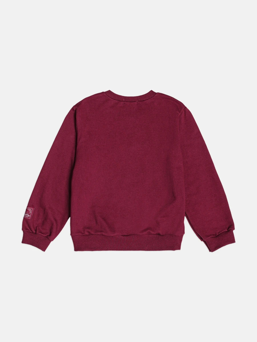 Moletom Infantil Momi Inverno sem Flanela Vinho Hello Kitty Best Mood
