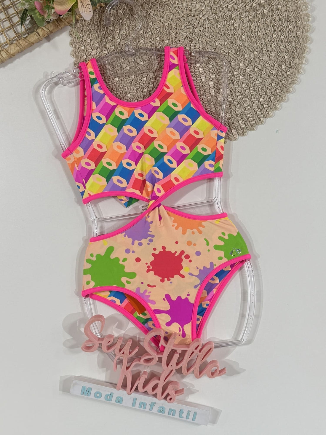 Maiô Infantil Siri Kids Dupla Face Carol Colorir 40099
