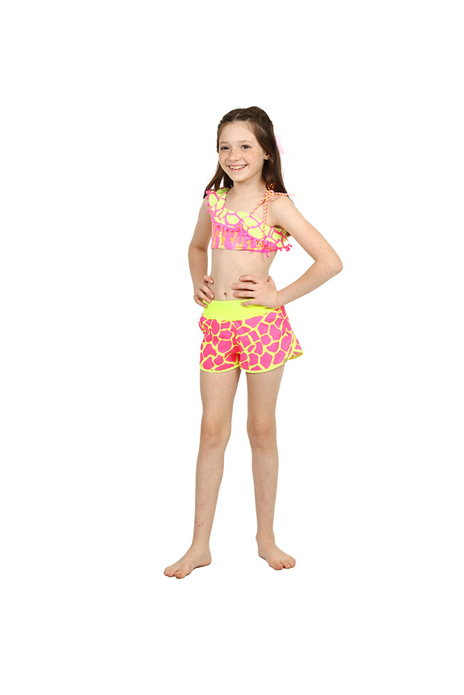 Shorts Infantil Siri Kids Nylon Clarissa Estampa Girafa 39252