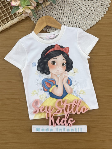 Blusa Infantil Kukiê Verão Princesa Branca de Neve