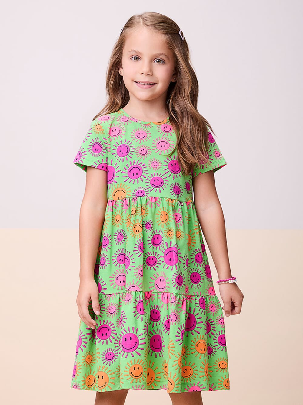 Vestido Infantil Momi Verão Verde Solzinho