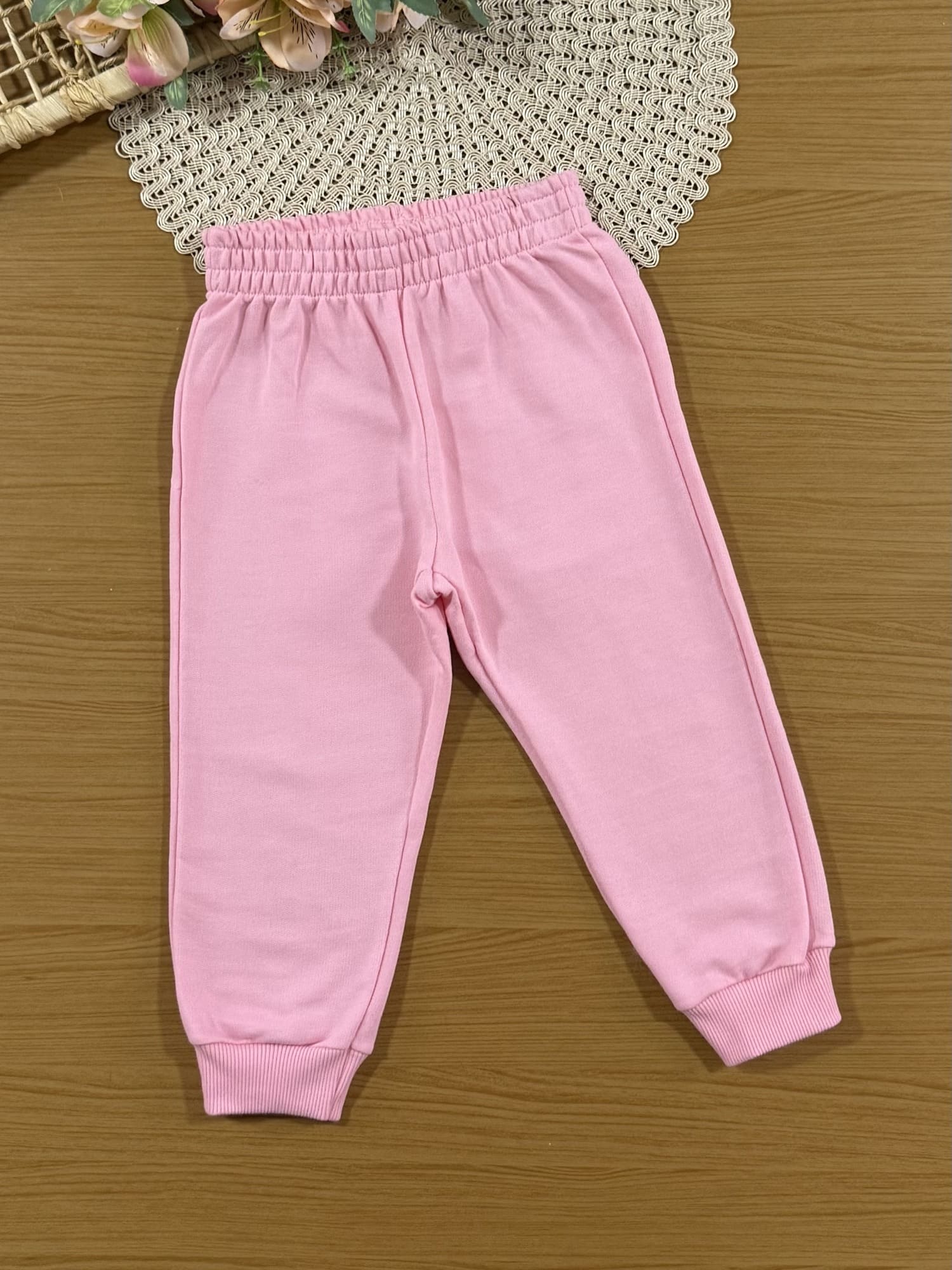 Conjunto Infantil Momi Inverno com Calça e Moletom sem Flanela Rosa Marie