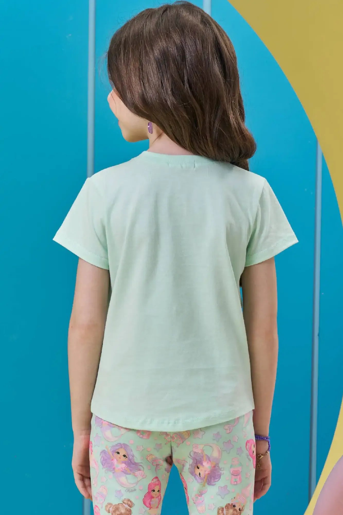Blusa Infantil Menina Kukiê Verde Sereia Strass