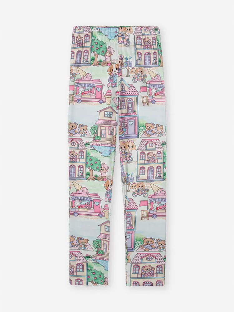 Calça Legging Infantil Cinti Cidade Colorida