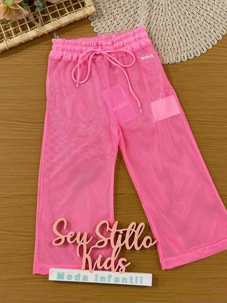 Calça Infantil Menina Kukiê em Tela Rosa
