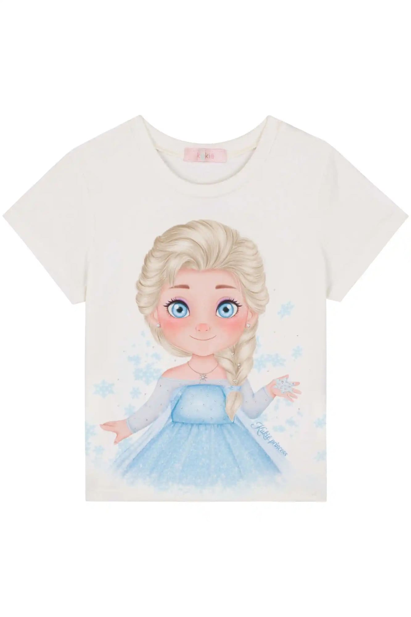Blusa Infantil Kukiê Verão Branca Princesa Elsa Frozen